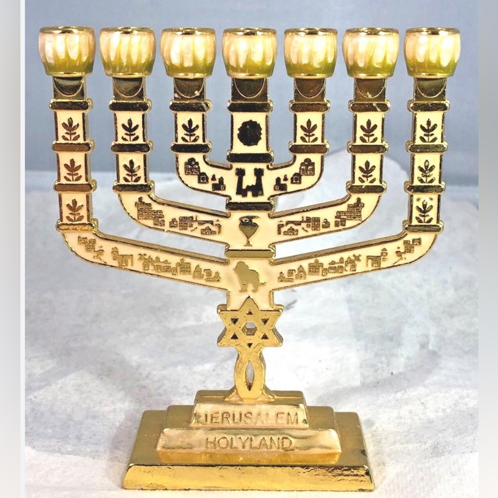 Vintage Jerusalem HolyLand Judaica Menorah